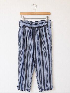 •CI Sono Linen Collection Striped Elastic Waist Pants